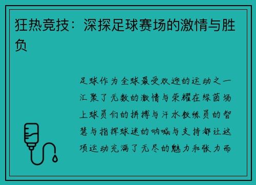 狂热竞技：深探足球赛场的激情与胜负